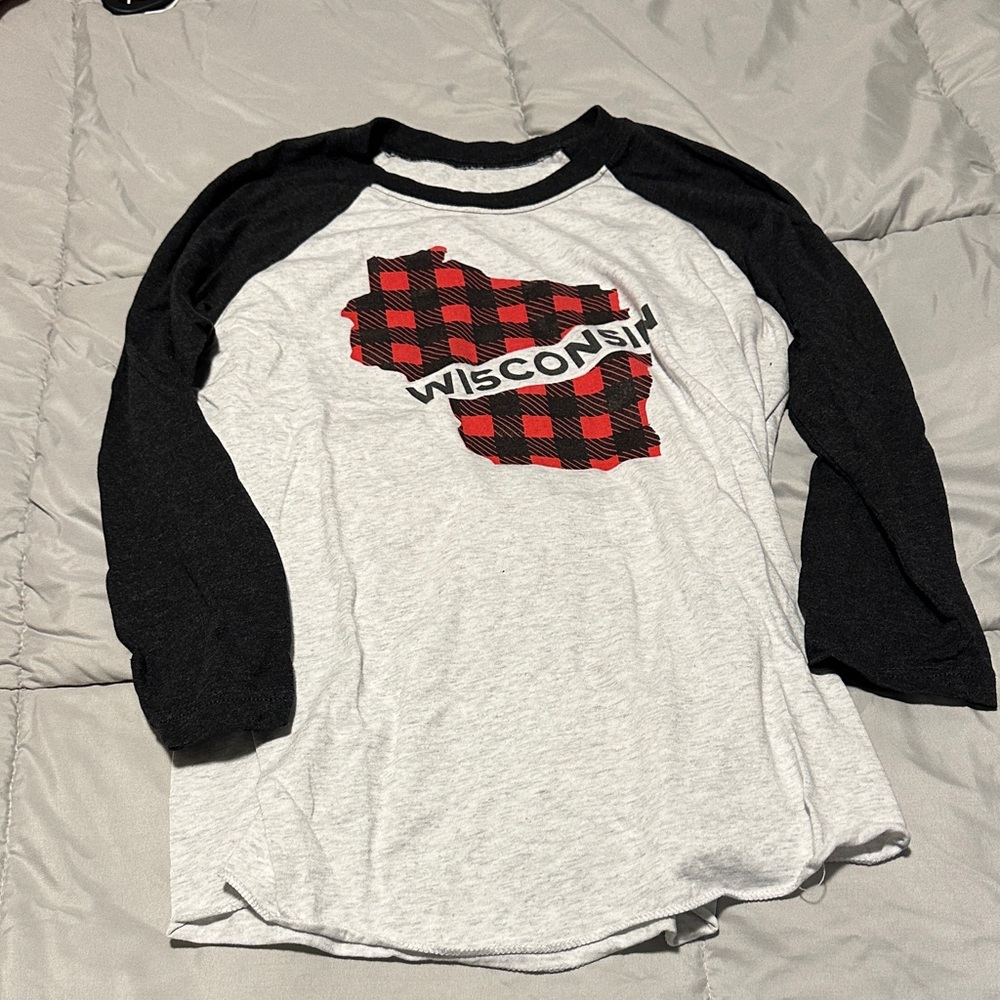 Wisconsin Plaid Raglan Shirt